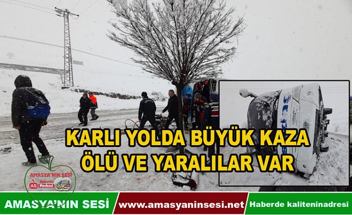 BİR YOLCU OTOBÜSÜ DEVRİLDİ, CAN KAYBI VAR!