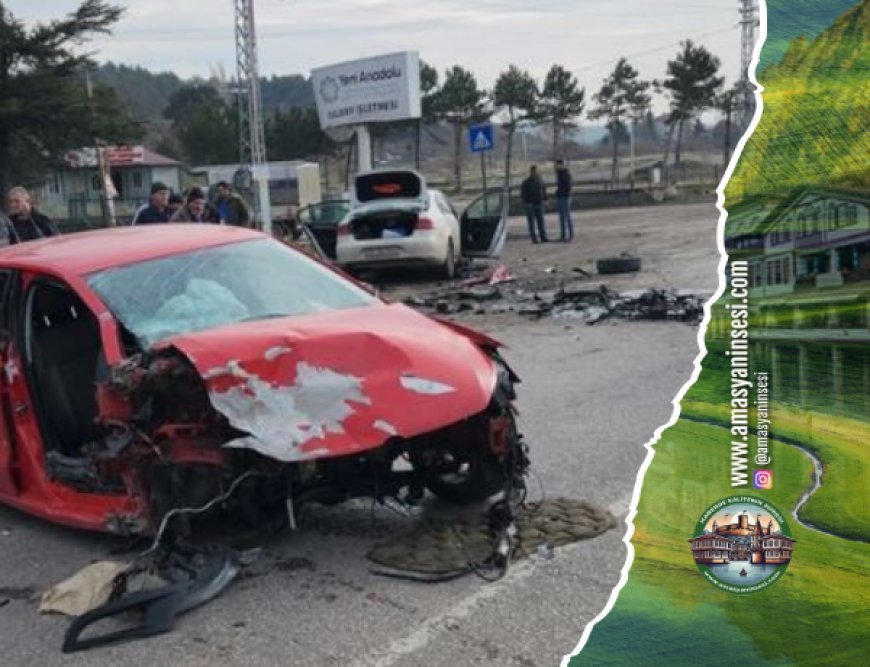 Amasya'da iki otomobilin karıştığı kazada 1'i ağır 6 kişi yaralandı