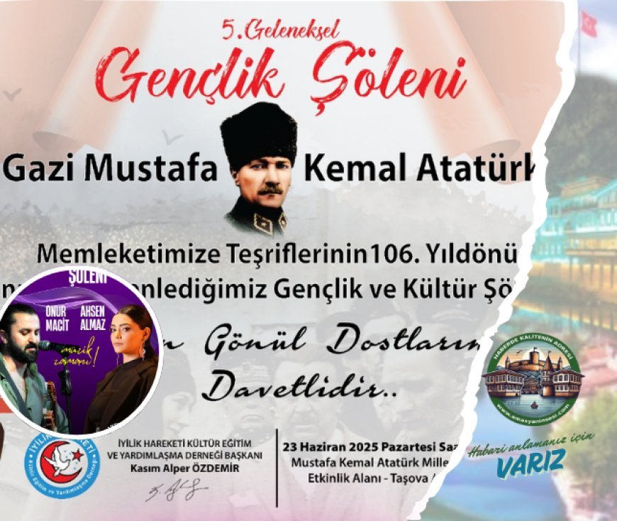 Atatürk’ün Amasya’ya Gelişi Taşova’da Coşkuyla Kutlanacak: Ahsen Almaz Konseri Gençlerle Buluşuyor