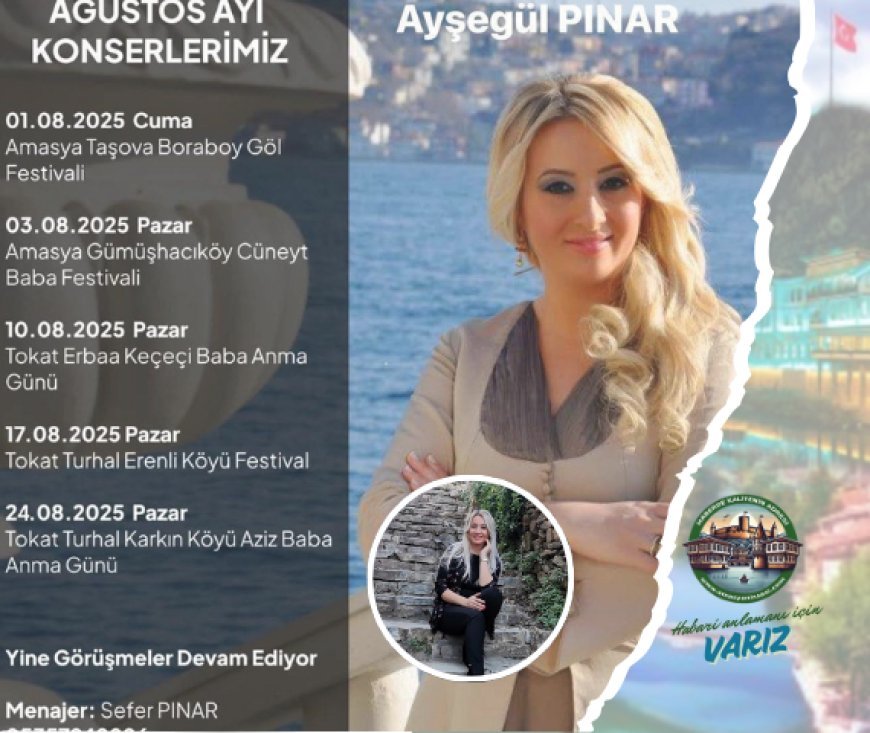 Türkülerin Sultanı Ayşegül Pınar Yaz Konserlerine Hız Kesmeden Başlıyor!