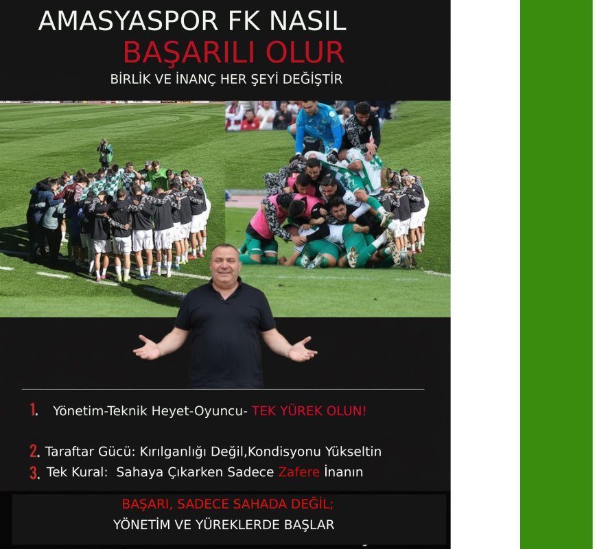Futbolda Kural Nedir? Amasyaspor FK'nın Başarısızlık Sinyalleri ve Gerekli "Moral Kondisyonu"
