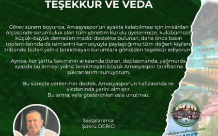 Amasyaspor’dan Vefa Mesajı: “Bu Arma Vefa Gösterenleri Unutmaz”