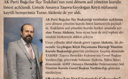 Turan Akdeniz AK PARTİ BAĞCILAR İLÇE ASİL YÖNETİMİNDE